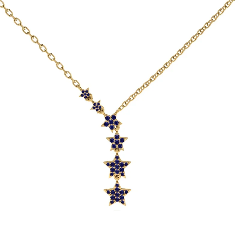 Gold Starry Night Necklace With Sapphire - Blair No. 13