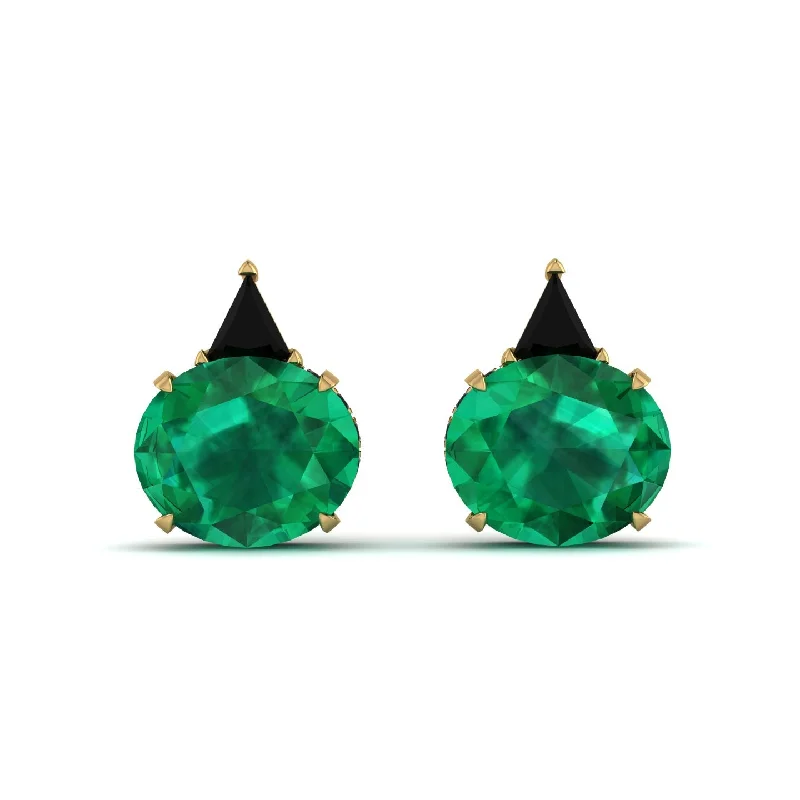 Beautiful Hoop Earrings For Stylish Women-Hidden Halo Emerald Earrings - Rosalie No. 34