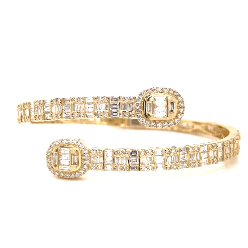 Elegant Sapphire Bangles For Luxury Appeal-18K Gold and Diamond Bangle