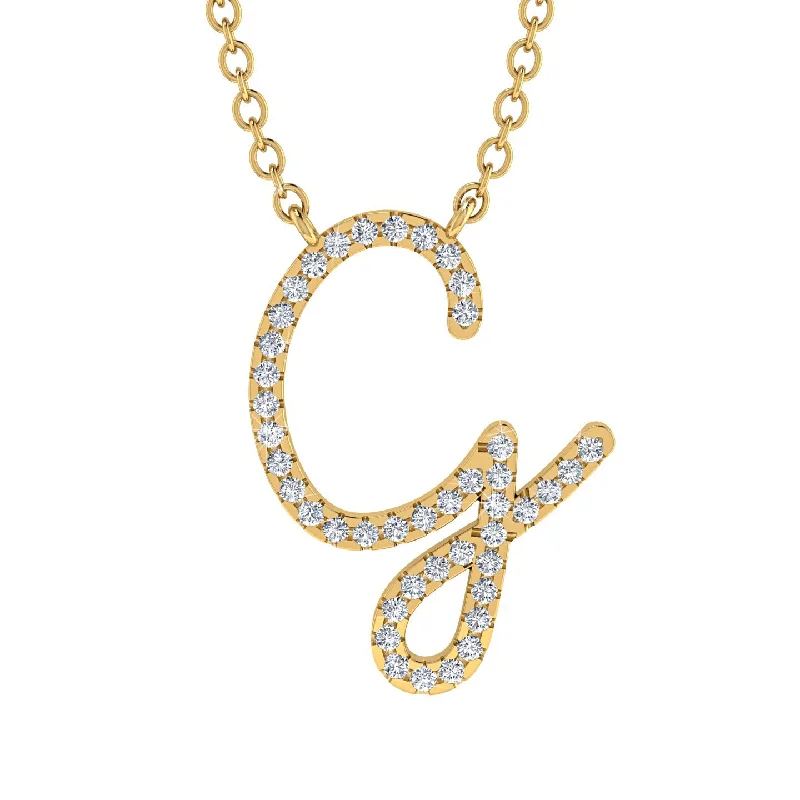 Diamond Gold Letter Necklace - G