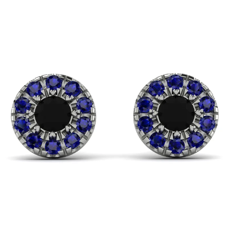 Luxury Earrings For High-End Fashion-Halo Black Diamond Earrings - Heaven No. 69