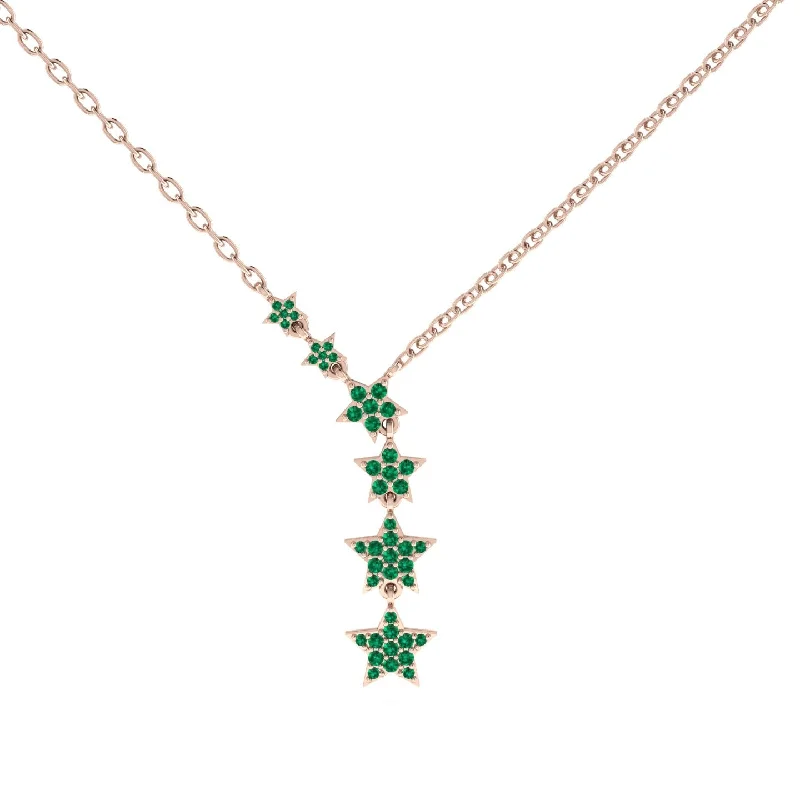 Gold Starry Night Necklace With Emerald - Blair No. 5