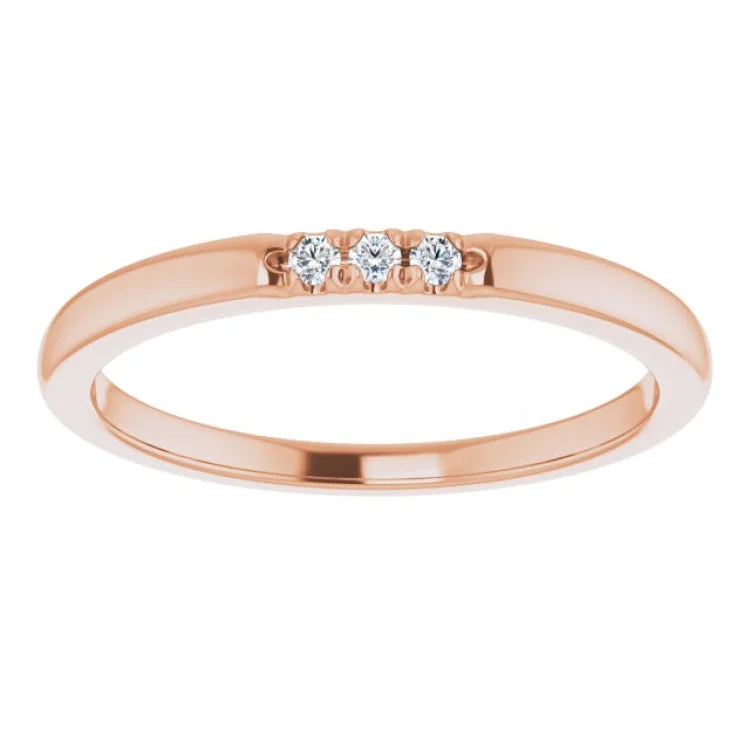 Beautiful Gemstone Rings For Bold Fashion-14K Rose .04 CTW Natural Diamond Anniversary Band