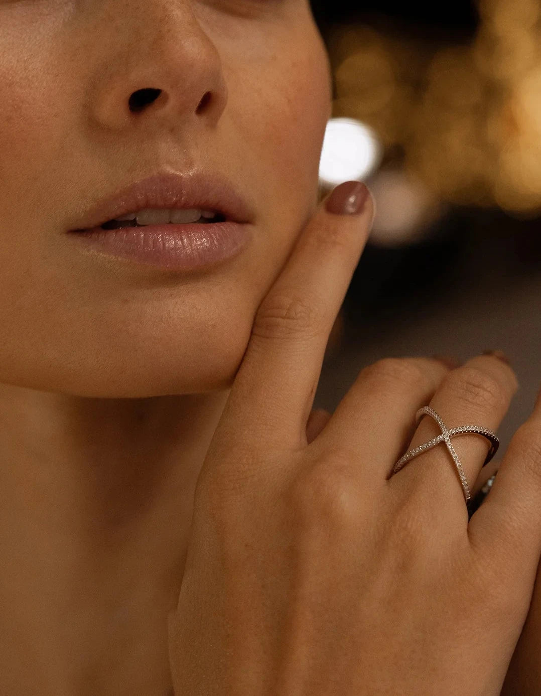 Simple Engagement Bands For Subtle Style-Anna Bavlova Zircon Ring