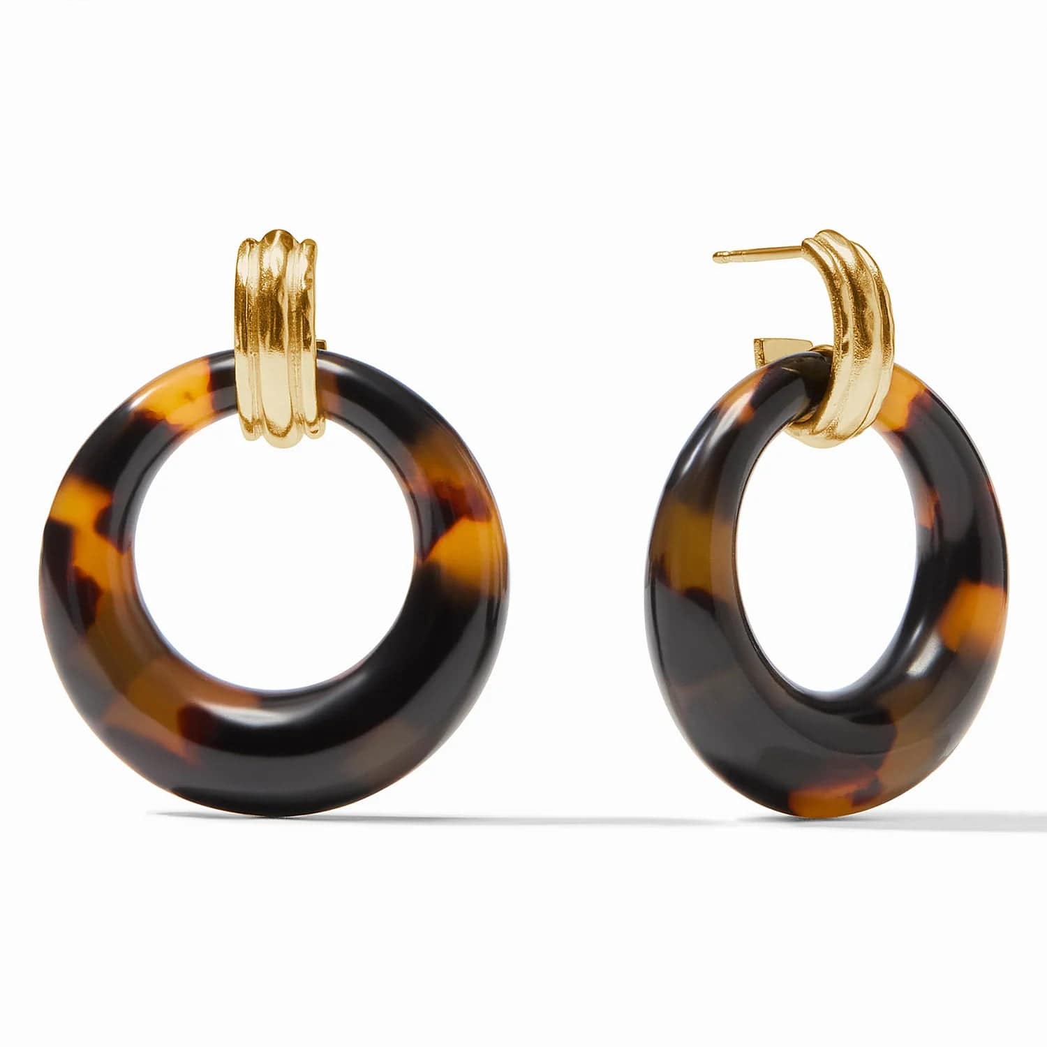 Fashionable Crystal Earrings For Bold Statements-Madison Doorknocker Tortoiseshell Earrings