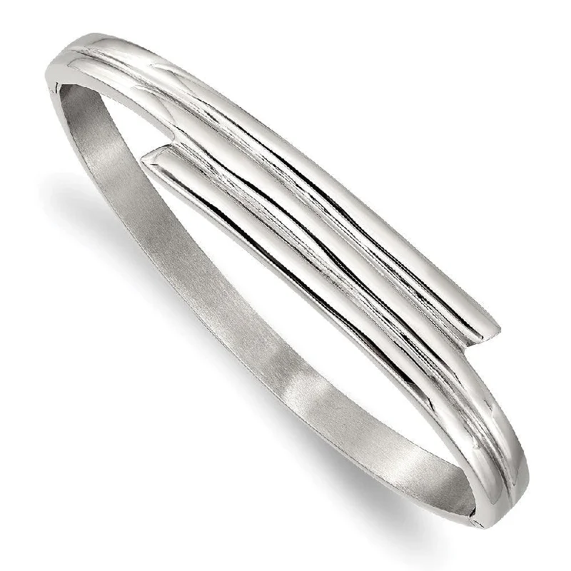 Unique Crystal Bangles For Fashion-Forward Looks-Stainless Steel Polished Hinged Bangle