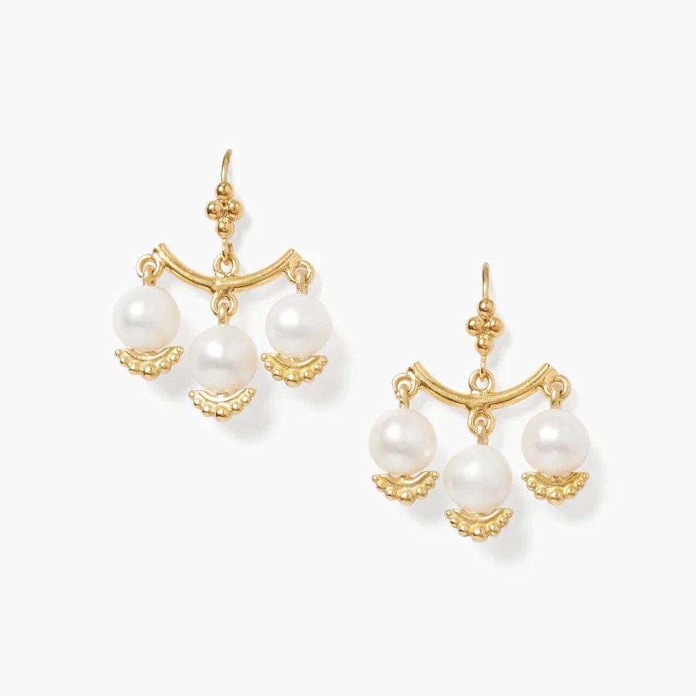 Affordable Gemstone Earrings For Everyday Glam-White Pearl Anahi Chandelier Earrings