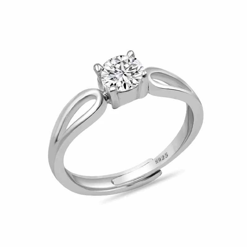 Simple Engagement Bands For Subtle Style-Beauty Of Minimal Sterling Silver Solitaire Ring