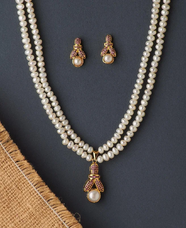 Trendy Real Pearl Necklace Set