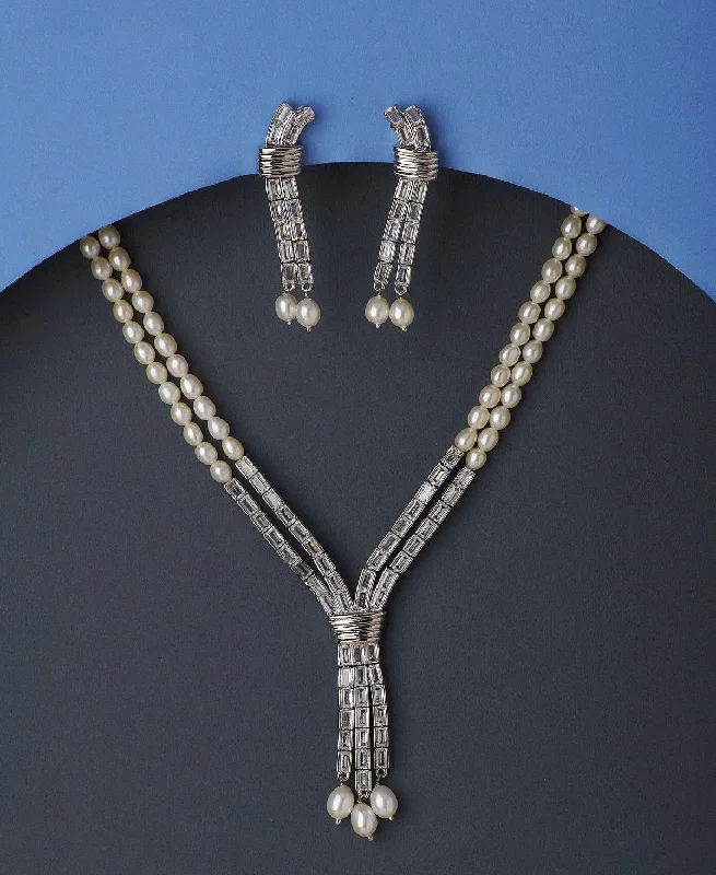 Trendy Real Pearl Necklace Set