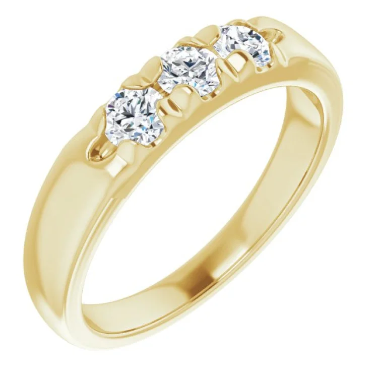 Unique Custom Rings For Meaningful Gifts-14K Yellow 1/2 CTW Natural Diamond Anniversary Band