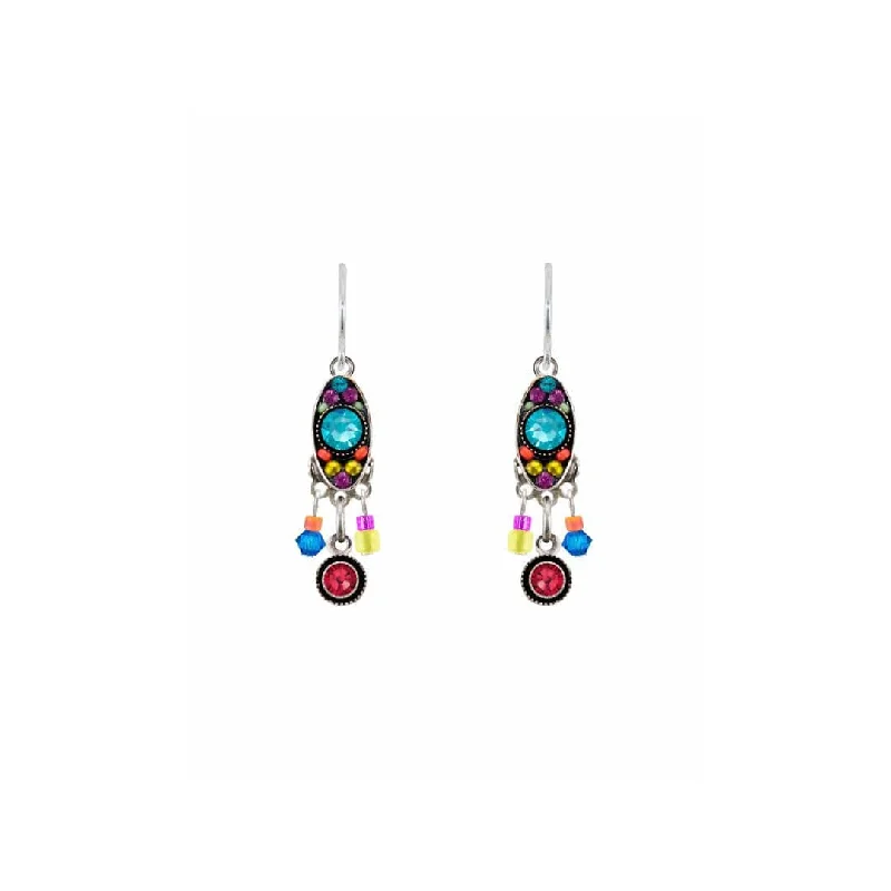 Beautiful Hoop Earrings For Stylish Women-Multicolor Milano Mini Long Oval with Dangles Earrings