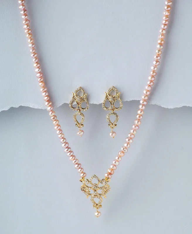 Trendy Real Pearl Necklace Set