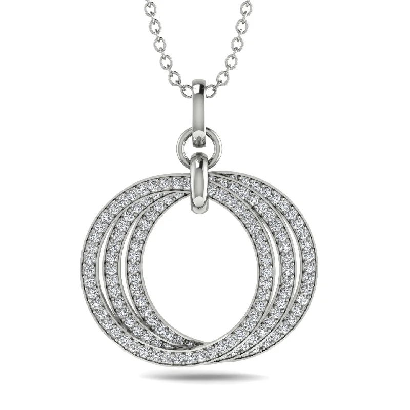 Three Circle Necklace With Diamond - Octavia No. 3