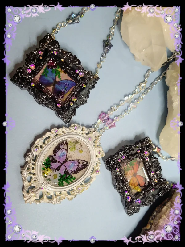 Pinned Preserved Butterfly Necklace - Small