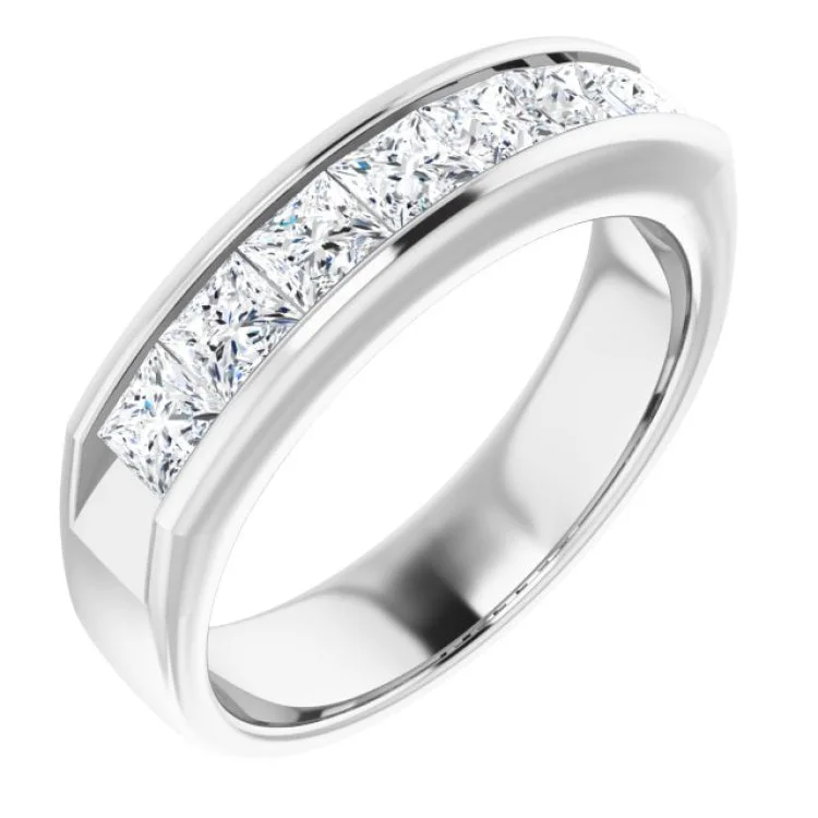 Timeless Wedding Rings For Classic Couples-Platinum 1 3/4 CTW Natural Diamond Band