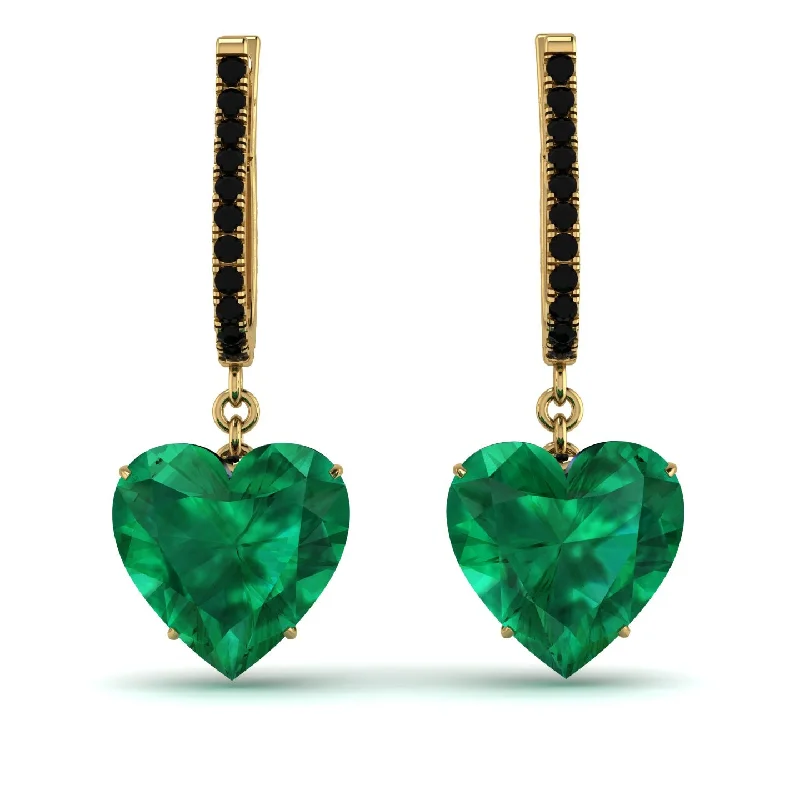 Classic Gemstone Earrings For Timeless Appeal-Heart Emerald Earrings - Noelle No. 34