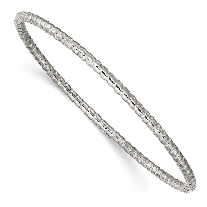 Beautiful Silver-Studded Bangles For Timeless Fashion-Stainless Steel Textured Bangle