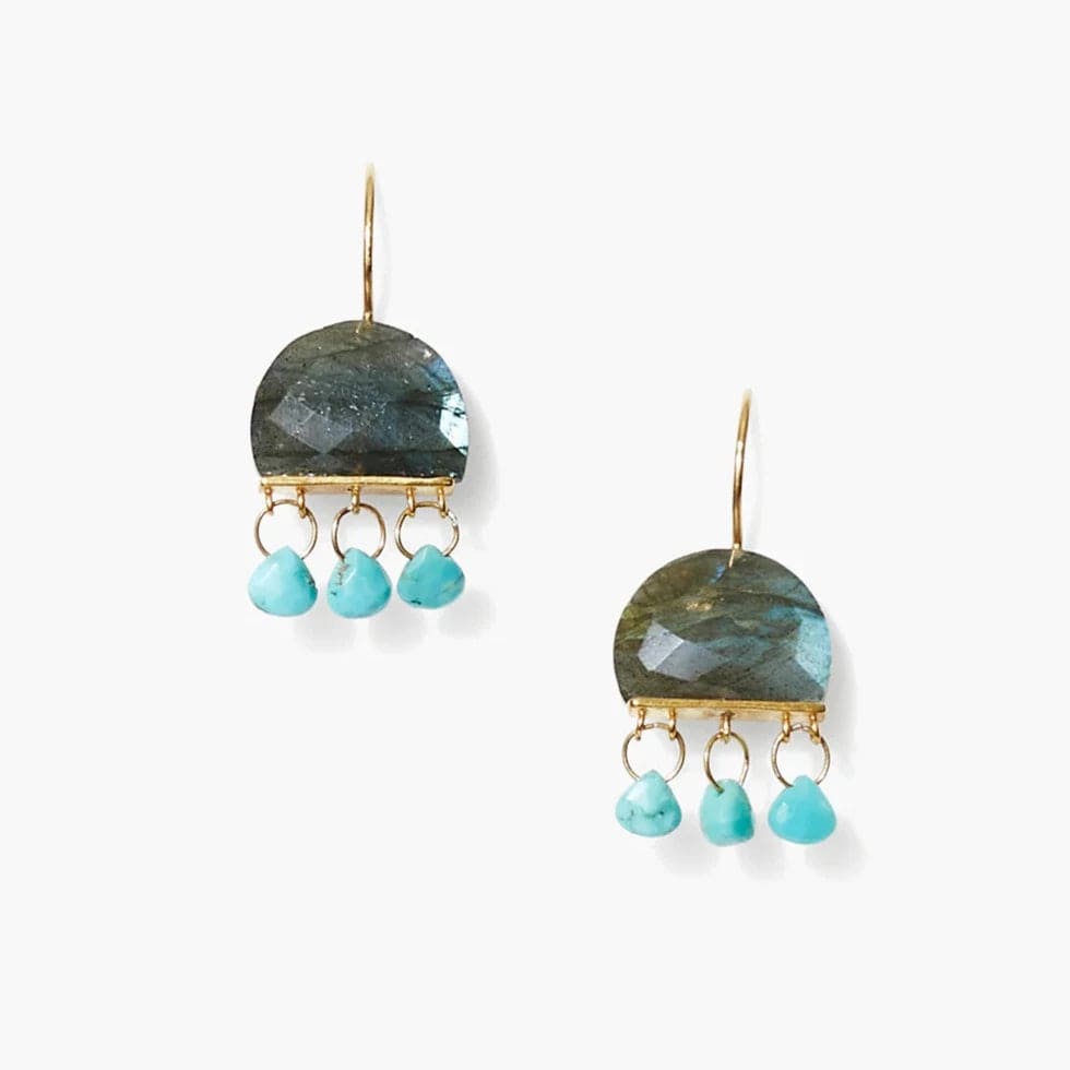 Classic Drop Earrings For Elegant Look-Elsie Earrings Labradorite Mix