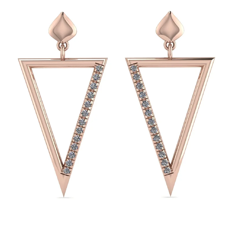 Unique Resin Earrings For Creative Styles-Triangle Diamond Stud Earrings - Amiyah No. 2