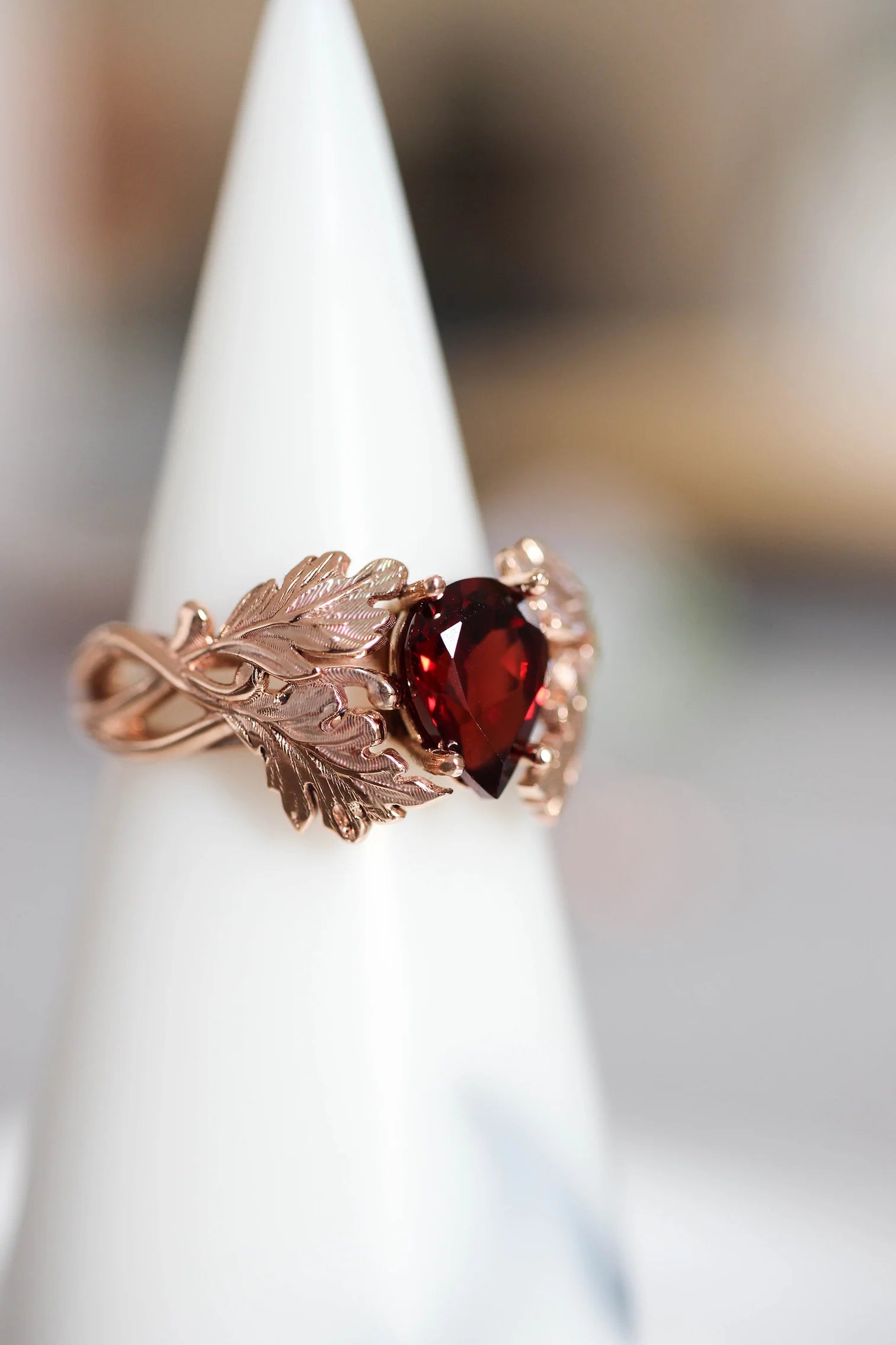 Timeless Wedding Bands For Everlasting Love-Fiery Garnet Gem Ring