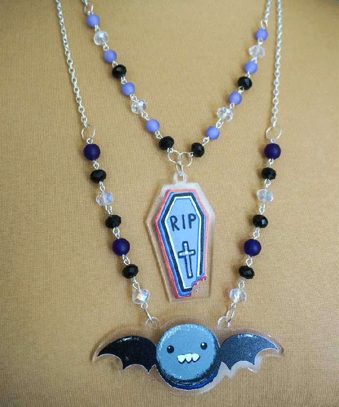 Instant Shipping! Spooky Coffin Necklace (4 Colors)