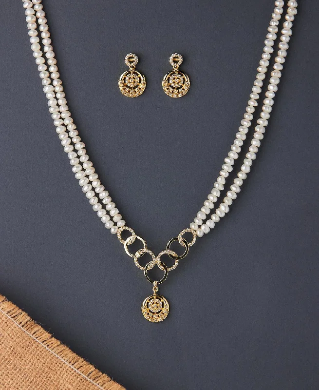 Trendy Real Pearl Necklace Set