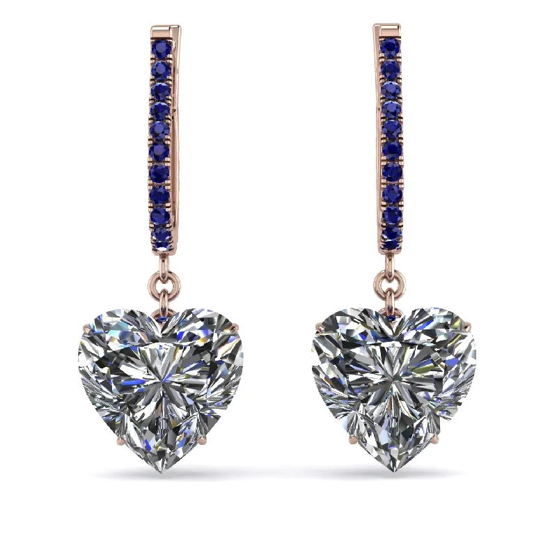 Crystal Earrings For Special Occasions-Heart Diamond Earrings - Noelle No. 62