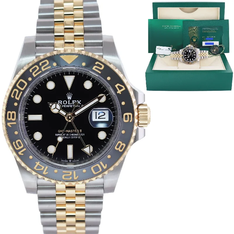 Beautiful Silver-Plated Watches For Elegant Fashion-2024 NEW PAPERS Rolex GMT Master Gold Two Tone Jubilee Black 126713 GRNR Watch