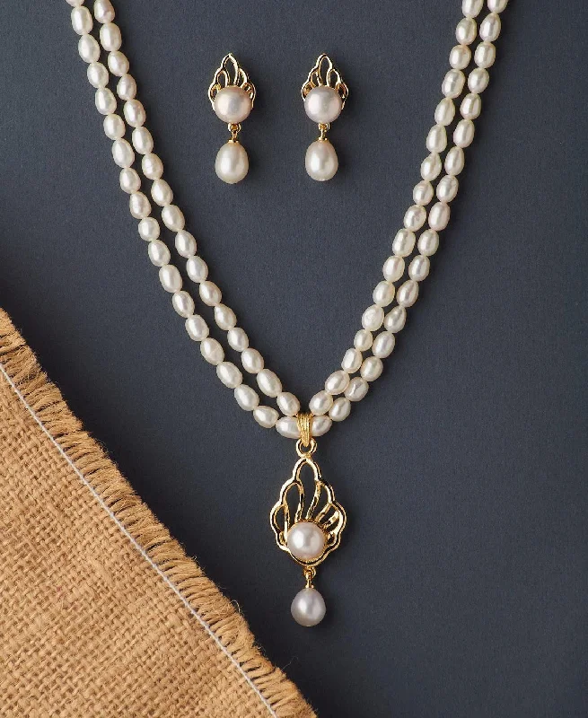 Trendy Real Pearl Necklace Set