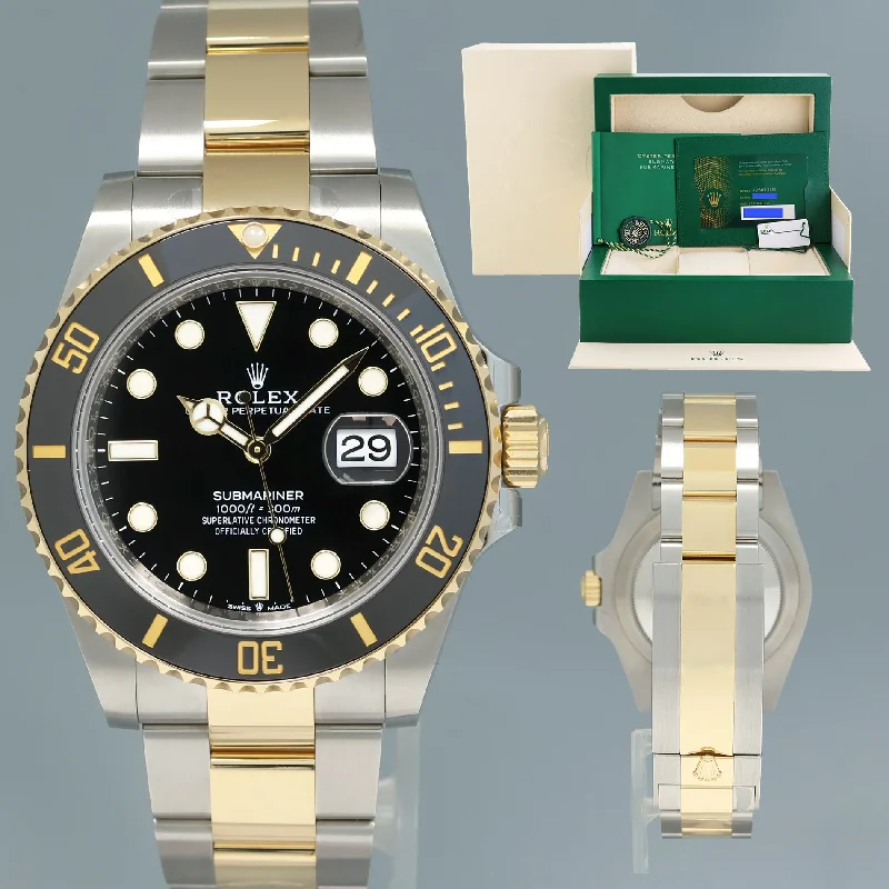 Stunning Men’s Watches For Stylish Wear-2020 NEW PAPERS Rolex Submariner 41mm Black 126613LN Two Tone Gold Steel Watch