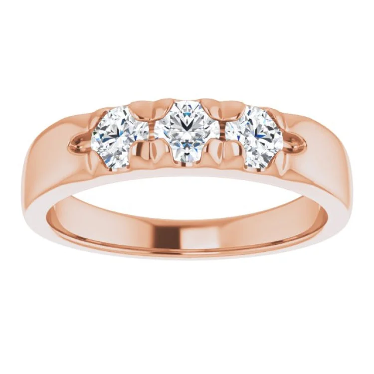 Beautiful Diamond Rings For Bridal Glam-14K Rose 5/8 CTW Natural Diamond Anniversary Band