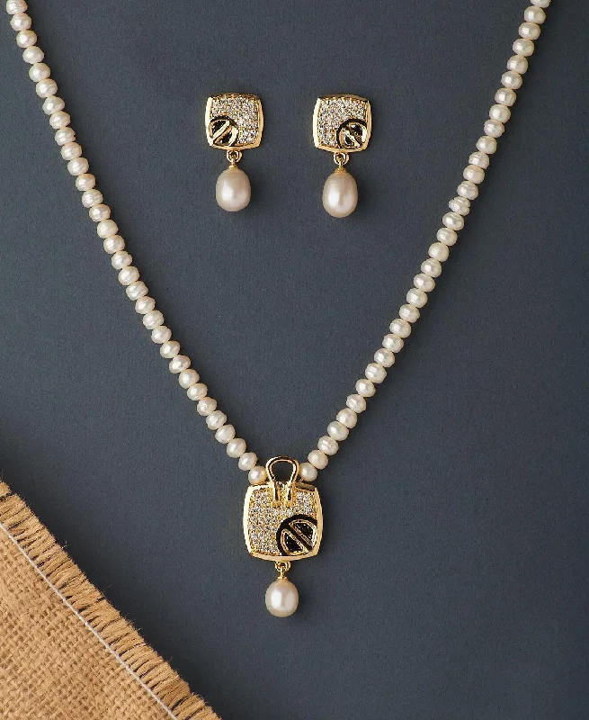 Trendy Real Pearl Necklace Set