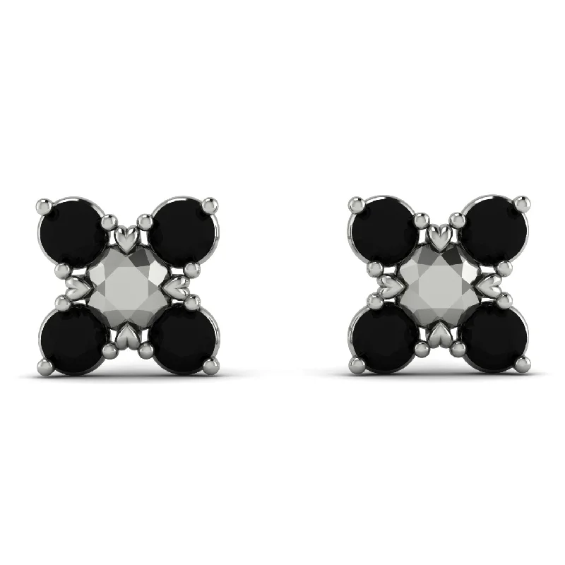 Unique Earrings For Artistic Style-Geometricblack Diamond Earrings Golden Diamond - Jayda No. 9