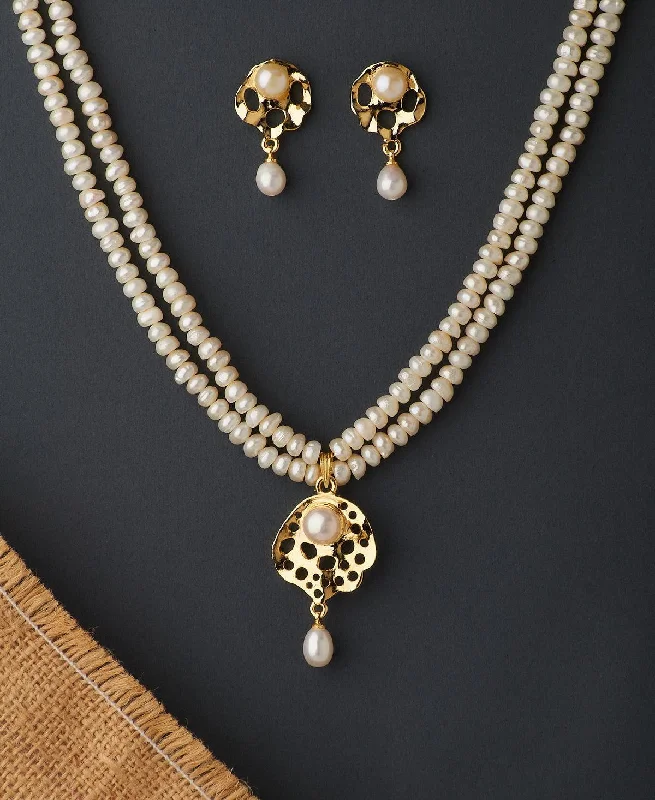 Trendy Real Pearl Necklace Set