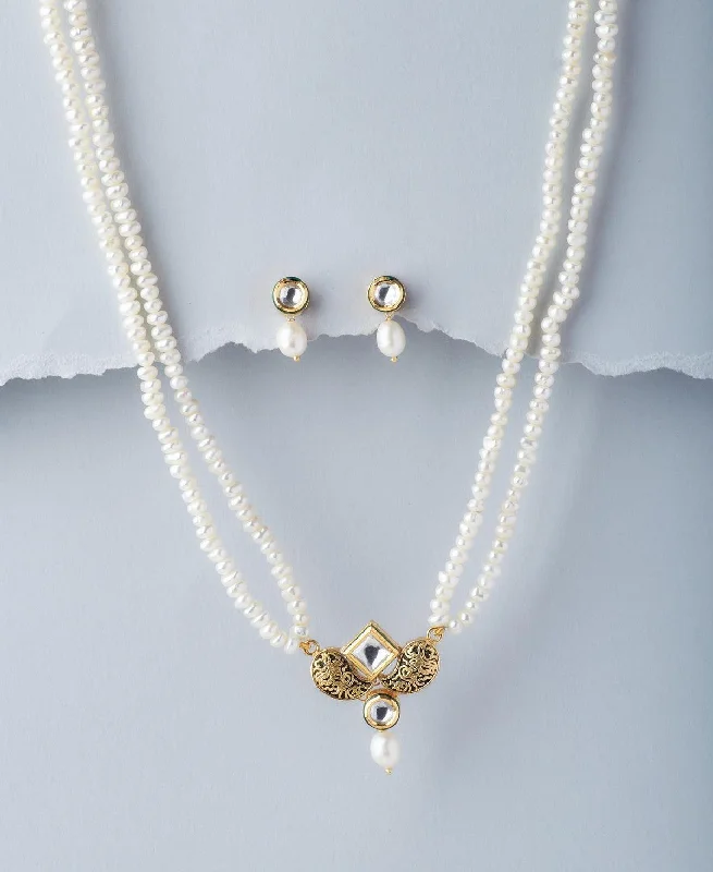 Trendy Real Pearl Necklace Set