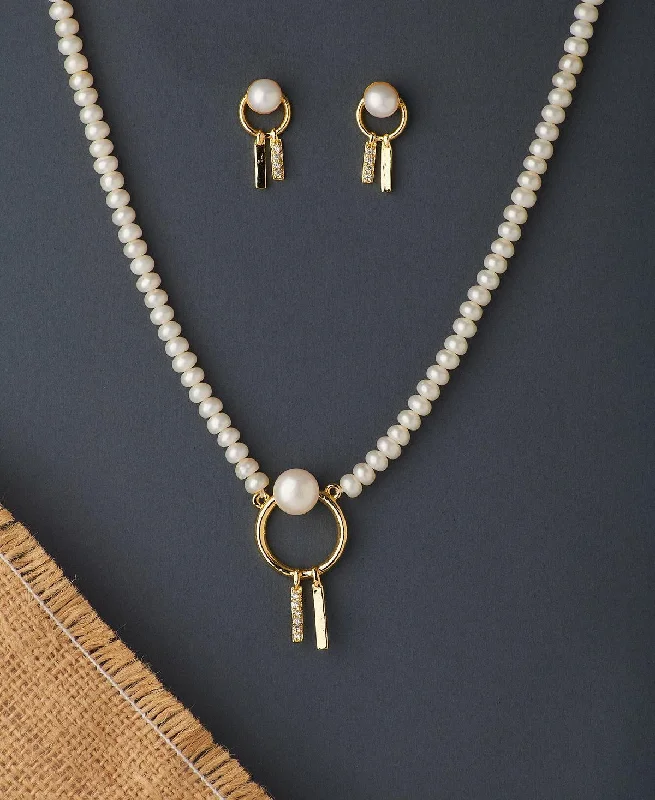 Trendy Real Pearl Necklace Set