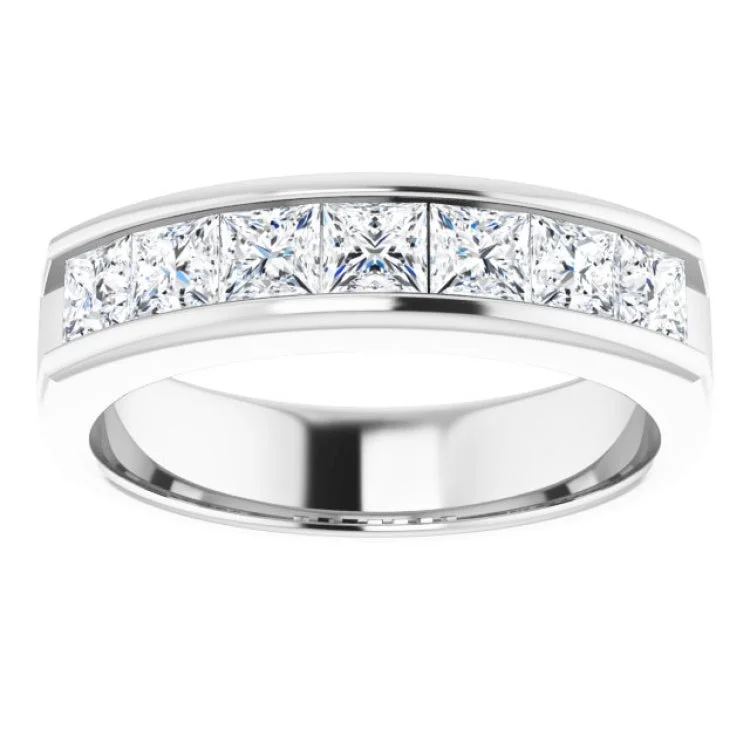 Luxury Platinum Engagement Rings For Brides-14K White 1 3/4 CTW Natural Diamond Band