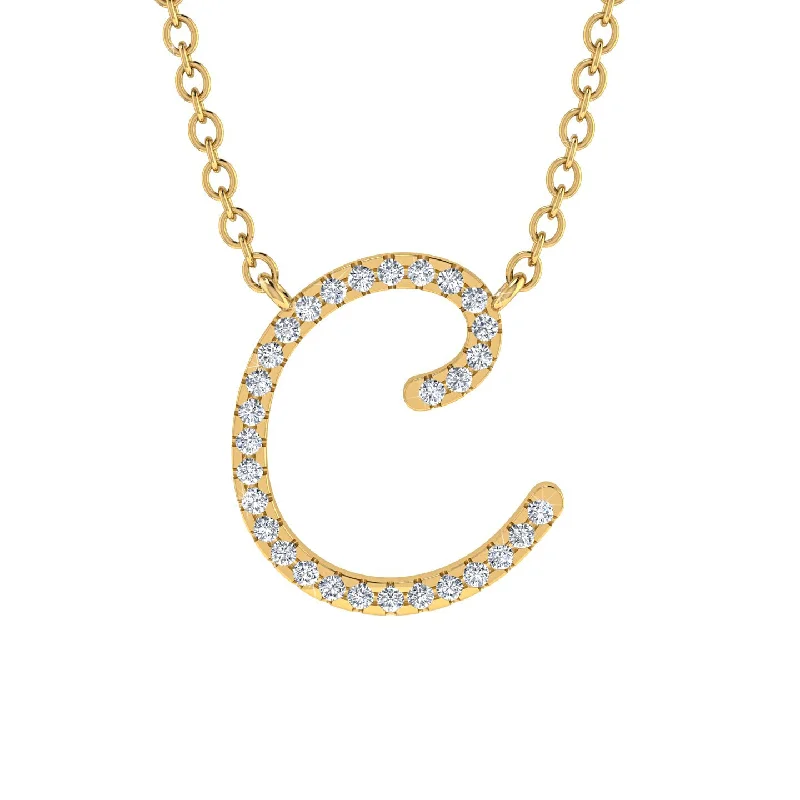 Diamond Gold Letter Necklace - С